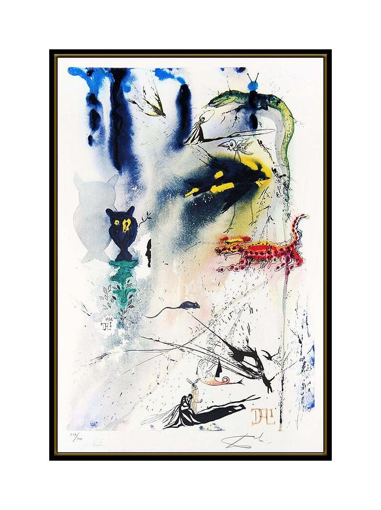 Salvador Dali Caucus Race Color Etching Surreal Illustration Artwork Hand Signed - Print by Salvador Dalí