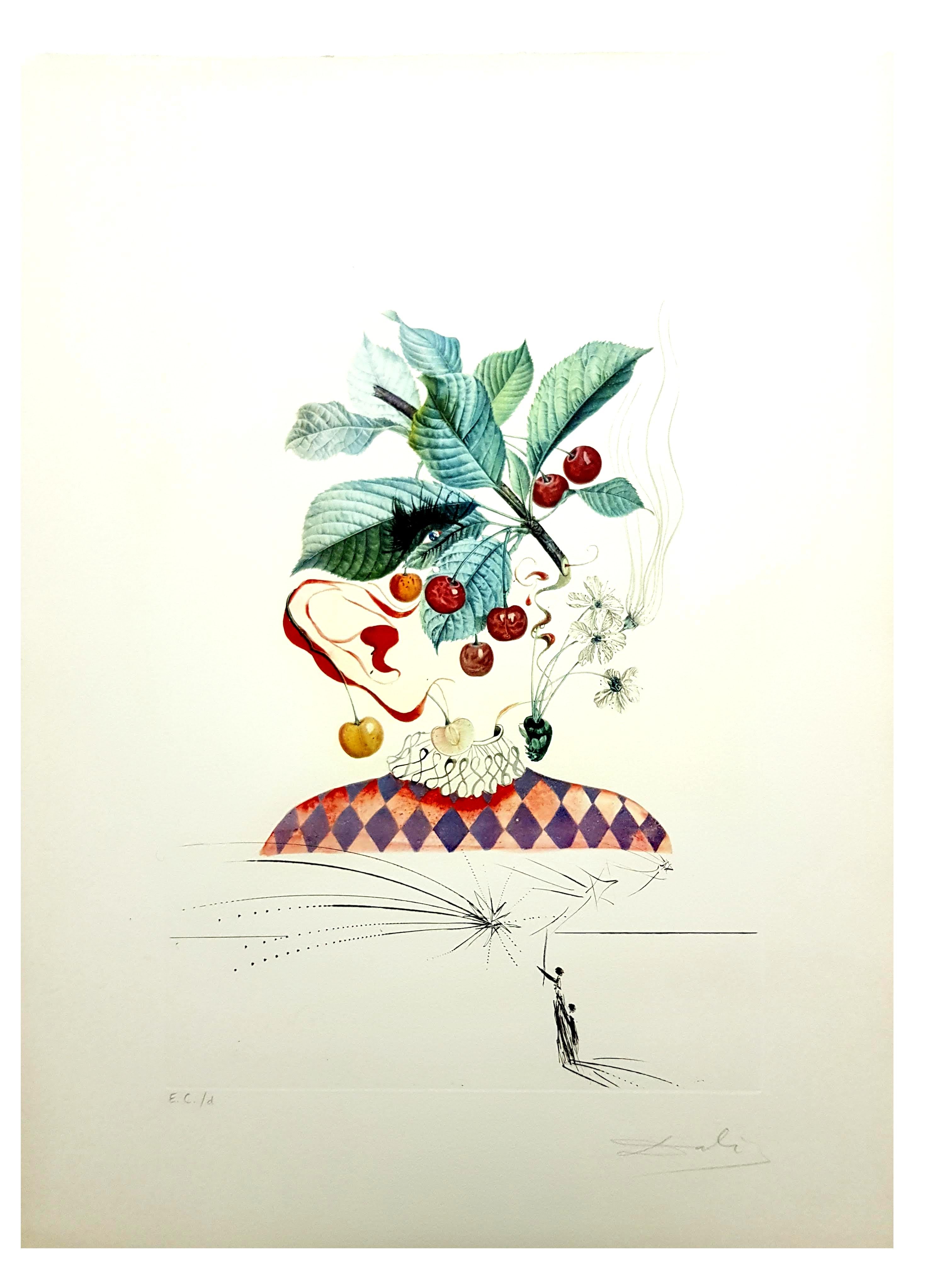 Salvador Dali - Cherries - Original Hand-Signed Lithograph - Print by Salvador Dalí