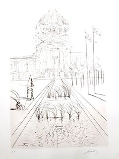 Salvador Dali - City Hall - San Francisco - Original Hand-Signed Etching