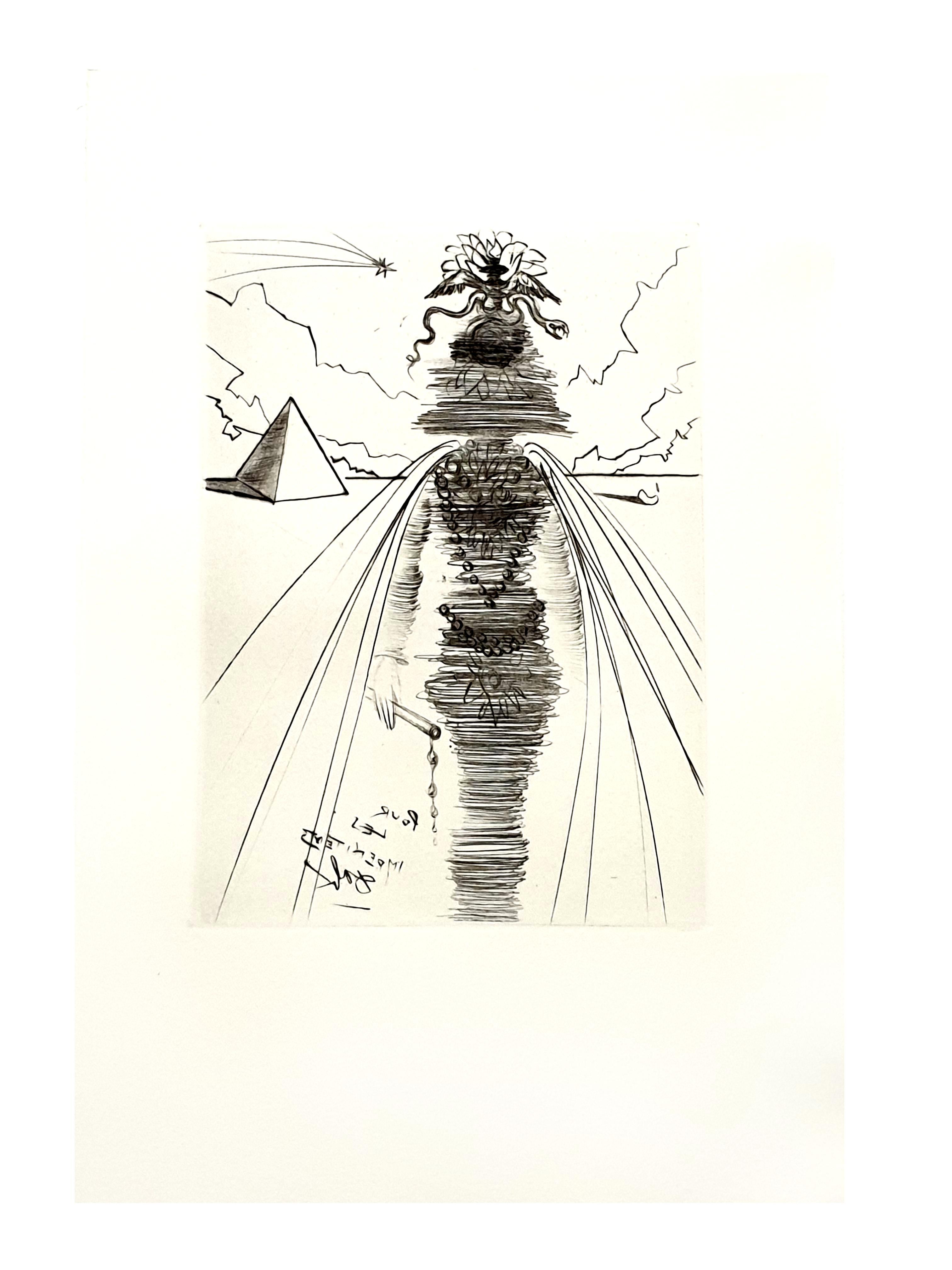 Salvador Dali - Kleopatra - Original-Radierung – Print von Salvador Dalí