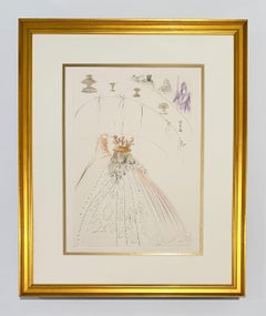 Salvador Dali Color Engraving, Signed, 1970, The Cavaliers of King Arthur