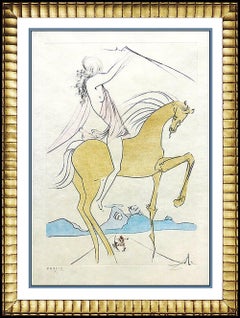 Salvador Dali Color Etching Hand Signed Authentic Horse Amazone Art Field 73-17A