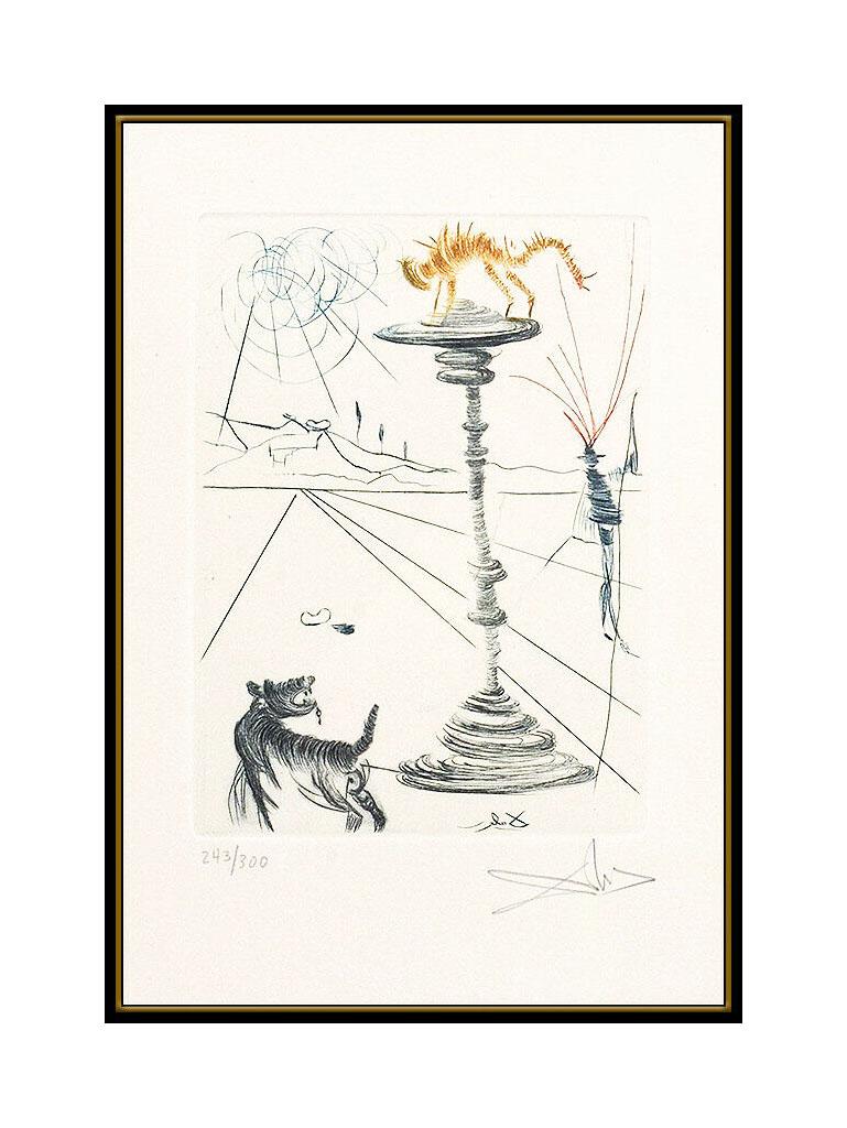 Salvador Dali Color Etching Hand Signed Shakespeare Taming Of Shrew Surreal Art - Print by Salvador Dalí