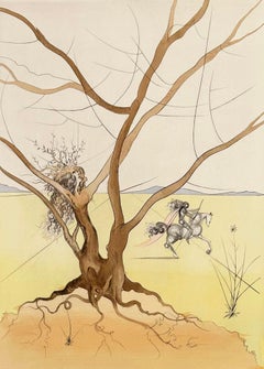 Salvador Dali Color Etching, Signed, 1973, The Twelve Tribes of Israel, Asher