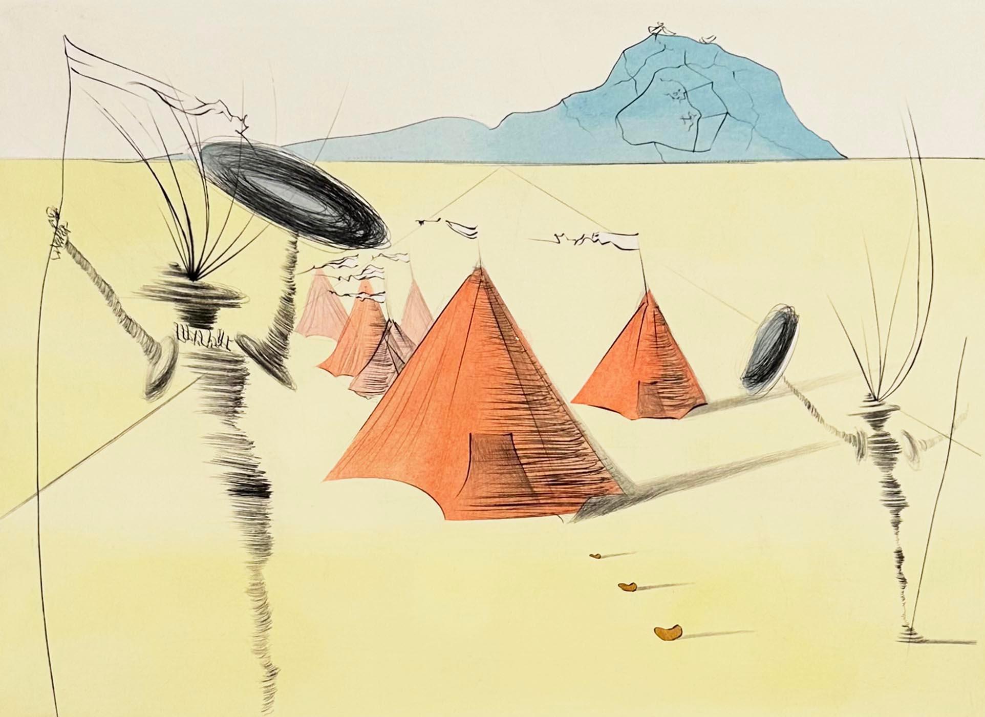 Salvador Dali Color Etching, Signed, 1973, The Twelve Tribes of Israel, Gad