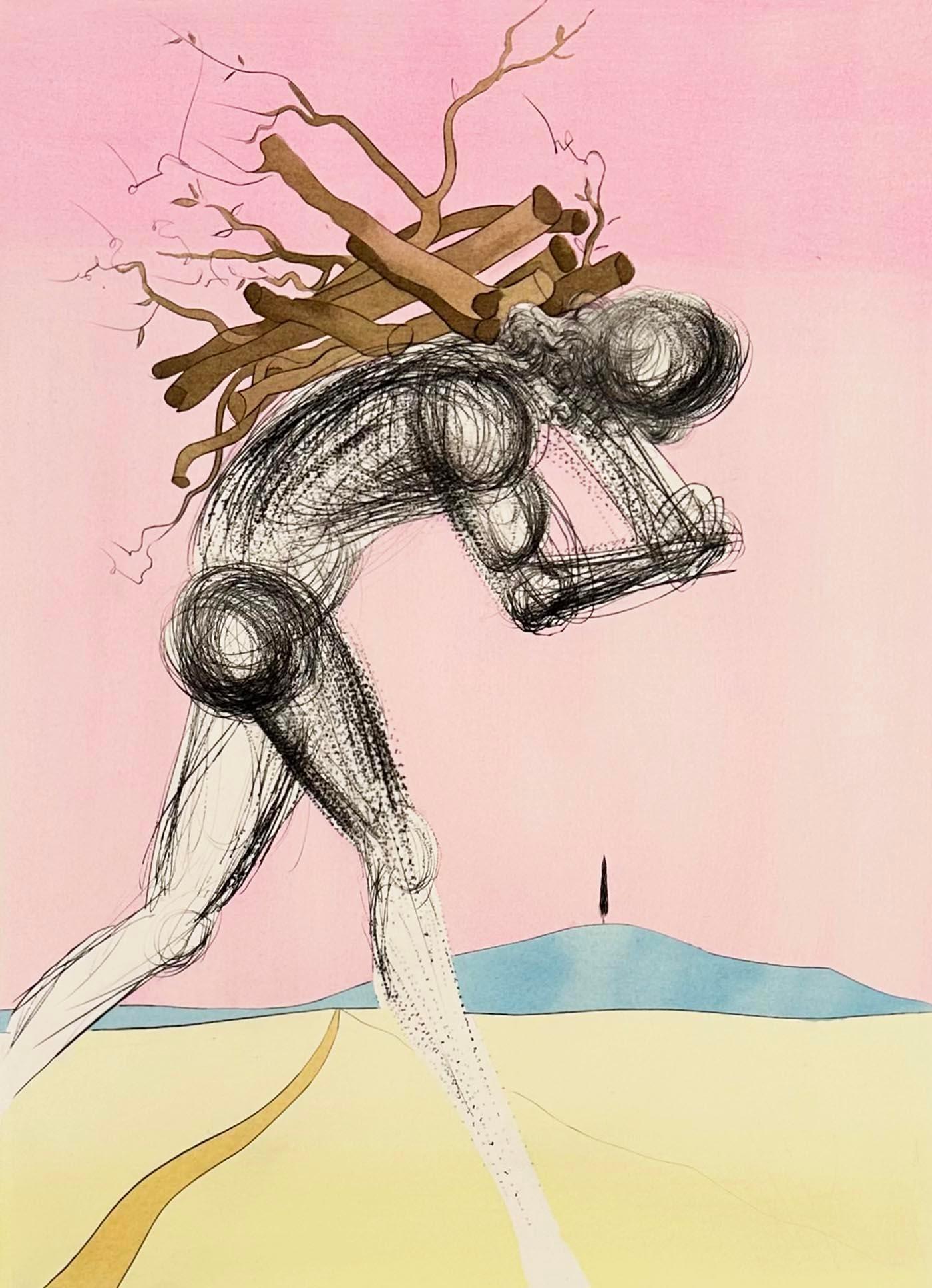 Salvador Dali Color Etching, Signed, 1973, The Twelve Tribes of Israel, Issacar