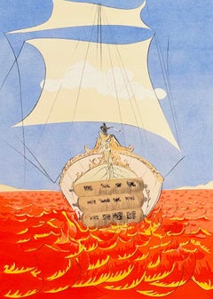 Salvador Dali Color Etching, Signed, 1973, The Twelve Tribes of Israel, Levi