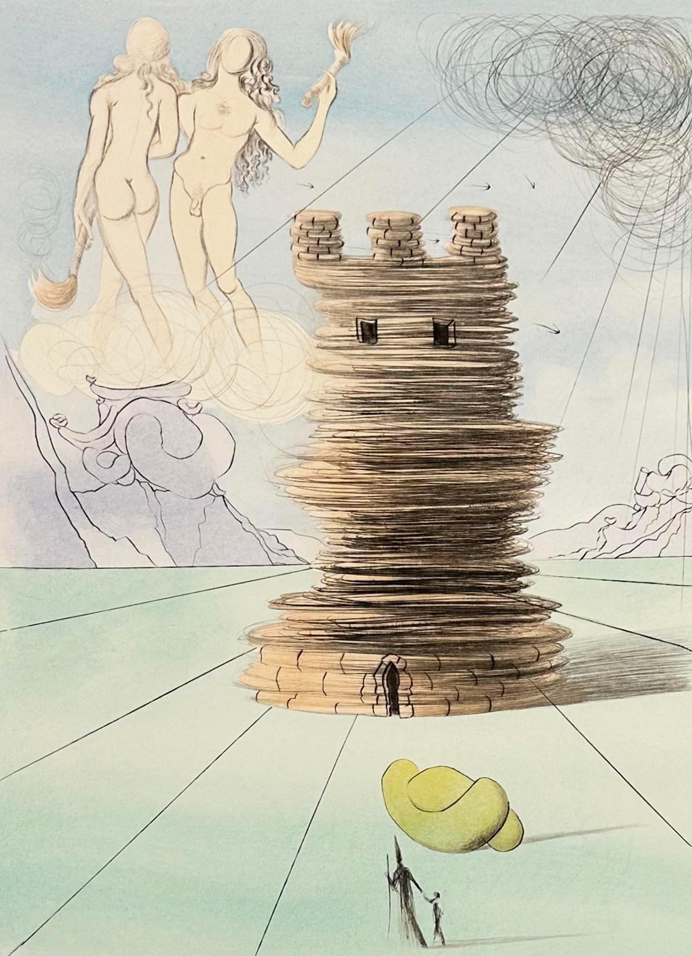 Salvador Dali Color Etching, Signed, 1973, The Twelve Tribes of Israel, Simeon
