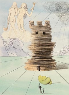 Salvador Dali Color Etching, Signed, 1973, The Twelve Tribes of Israel, Simeon