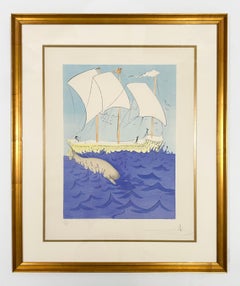 Salvador Dali Color Etching, Signed, 1973, The Twelve Tribes of Israel, Zabulon