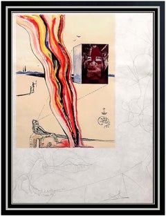 Salvador Dali Color Lithograph Hand Signed Liquid Gaseous Television Surreal Art