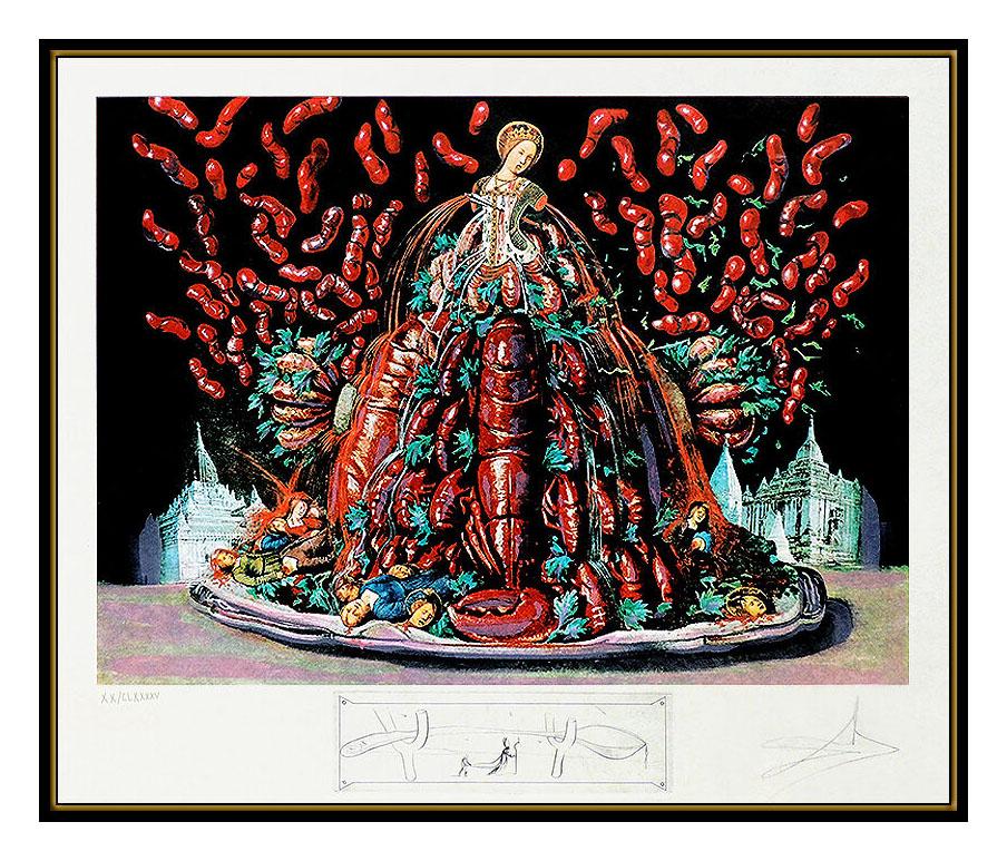 Salvador Dali Color Lithograph Hand Signed Lobster Diners De Gala Original Art - Print by Salvador Dalí