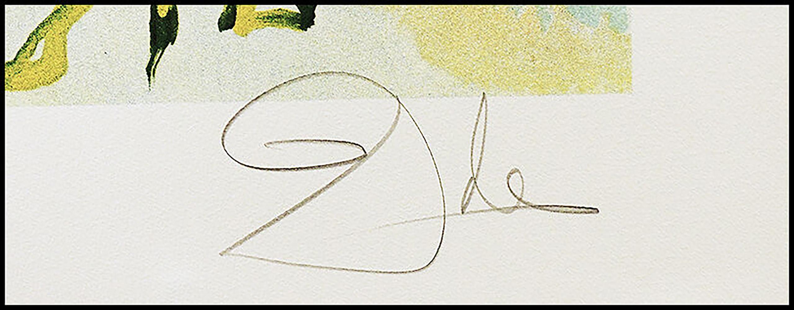 Salvador Dali Color Lithograph Hand Signed Original Surreal Authentic Artwork - Surrealist Print by Salvador Dalí
