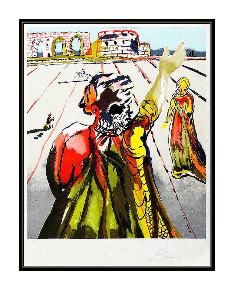 Salvador Dali Color Lithograph Hand Signed Original Surreal Authentic Framed Art - Print by Salvador Dalí