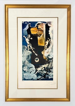 Lithographie en couleurs de Salvador Dalí, surréaliste, signée, 1978, « La Tour » (Tarot)