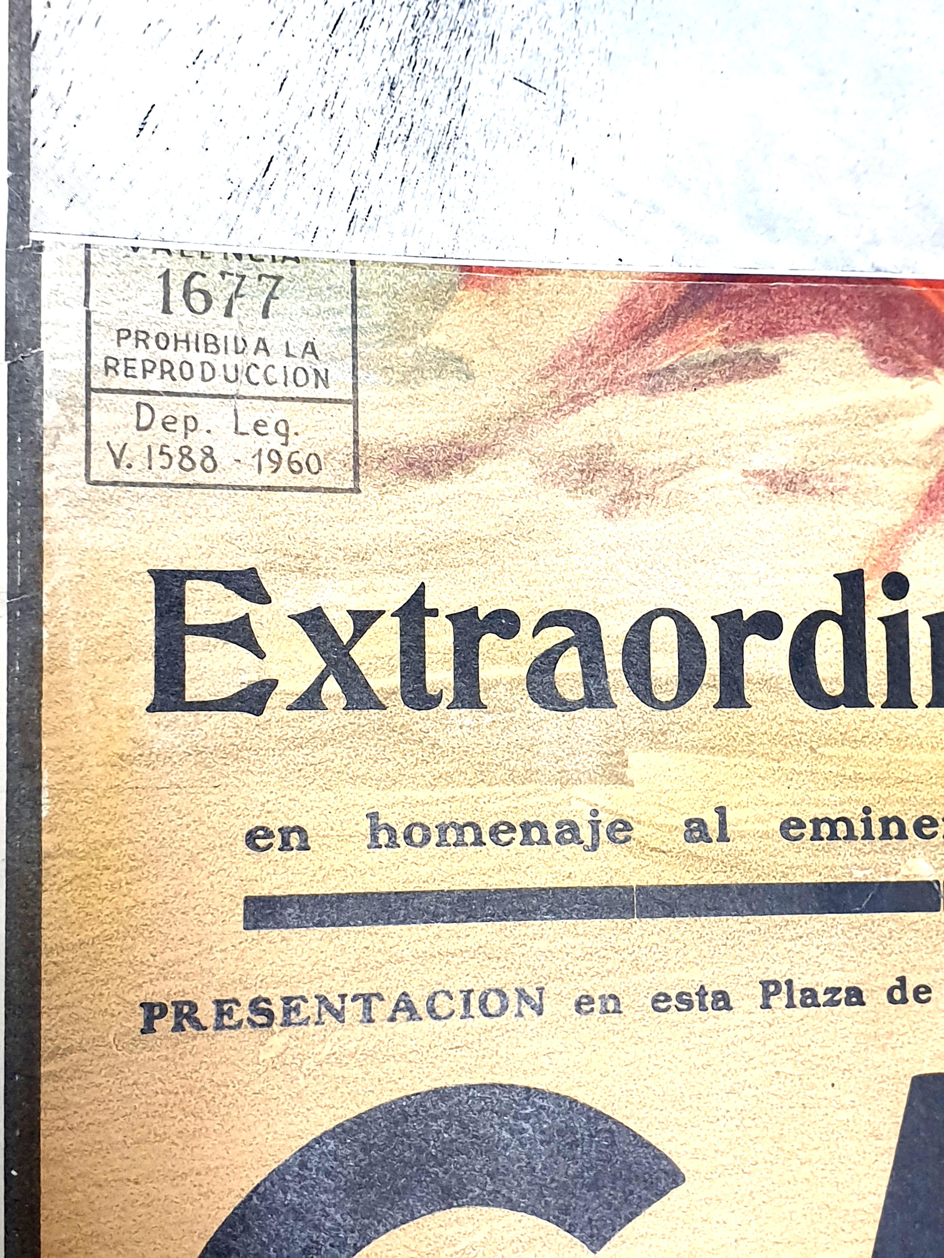 Salvador Dali - Corrida - Affiche vintage avec gravure en vente 14