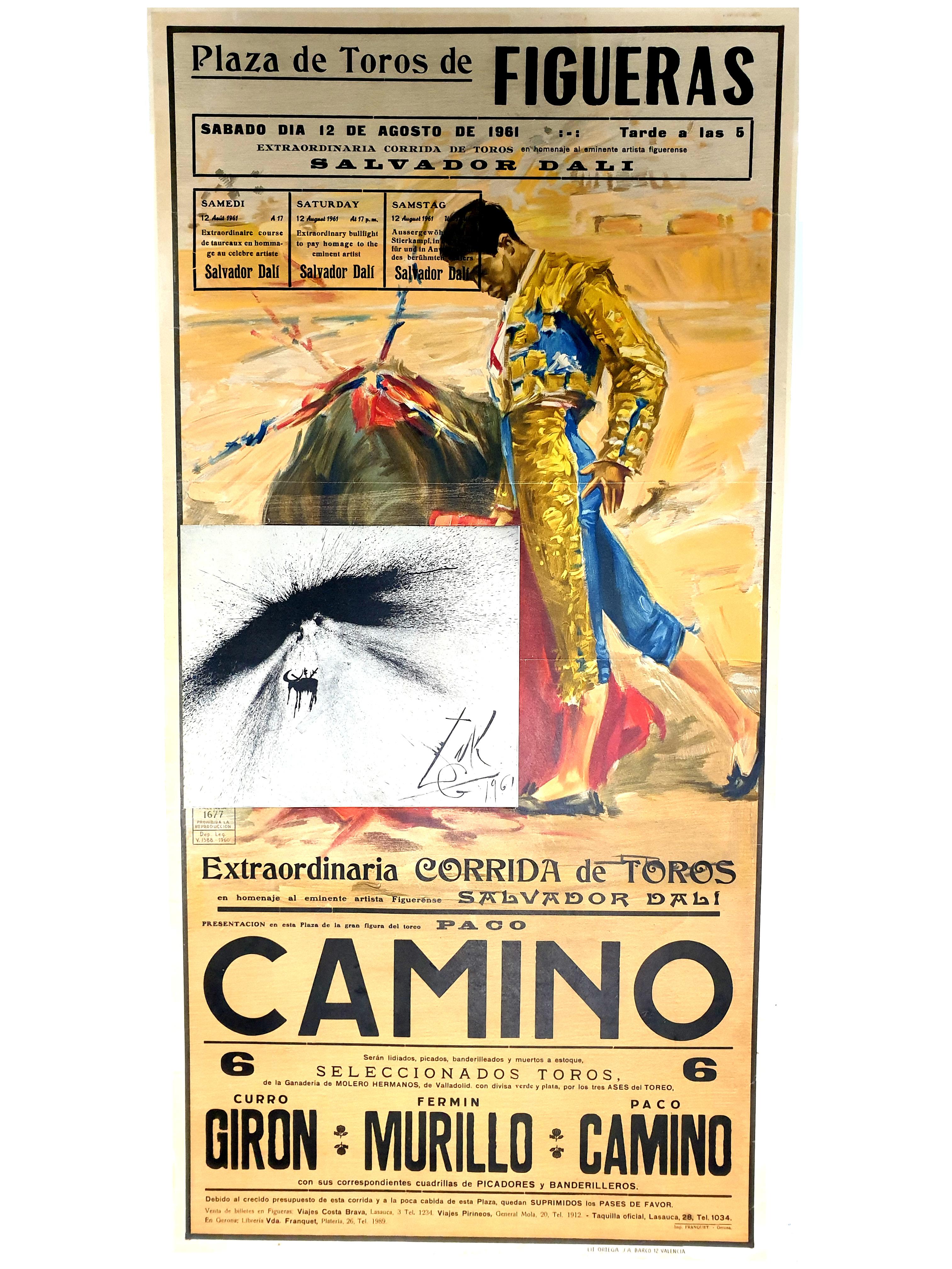 Salvador Dalì - Corrida - Poster d'epoca con acquaforte