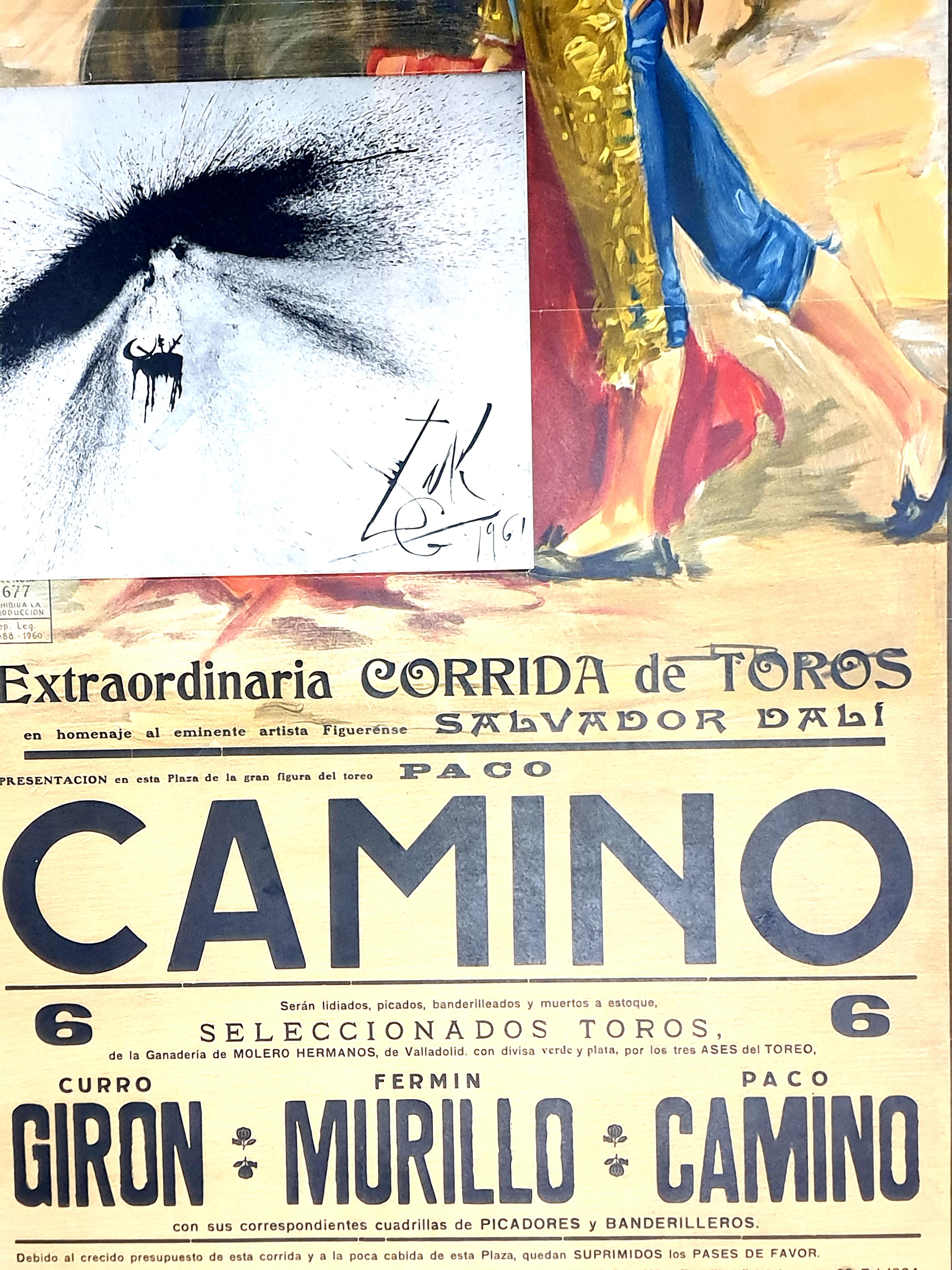 Salvador Dali - Corrida - Affiche vintage avec gravure en vente 3