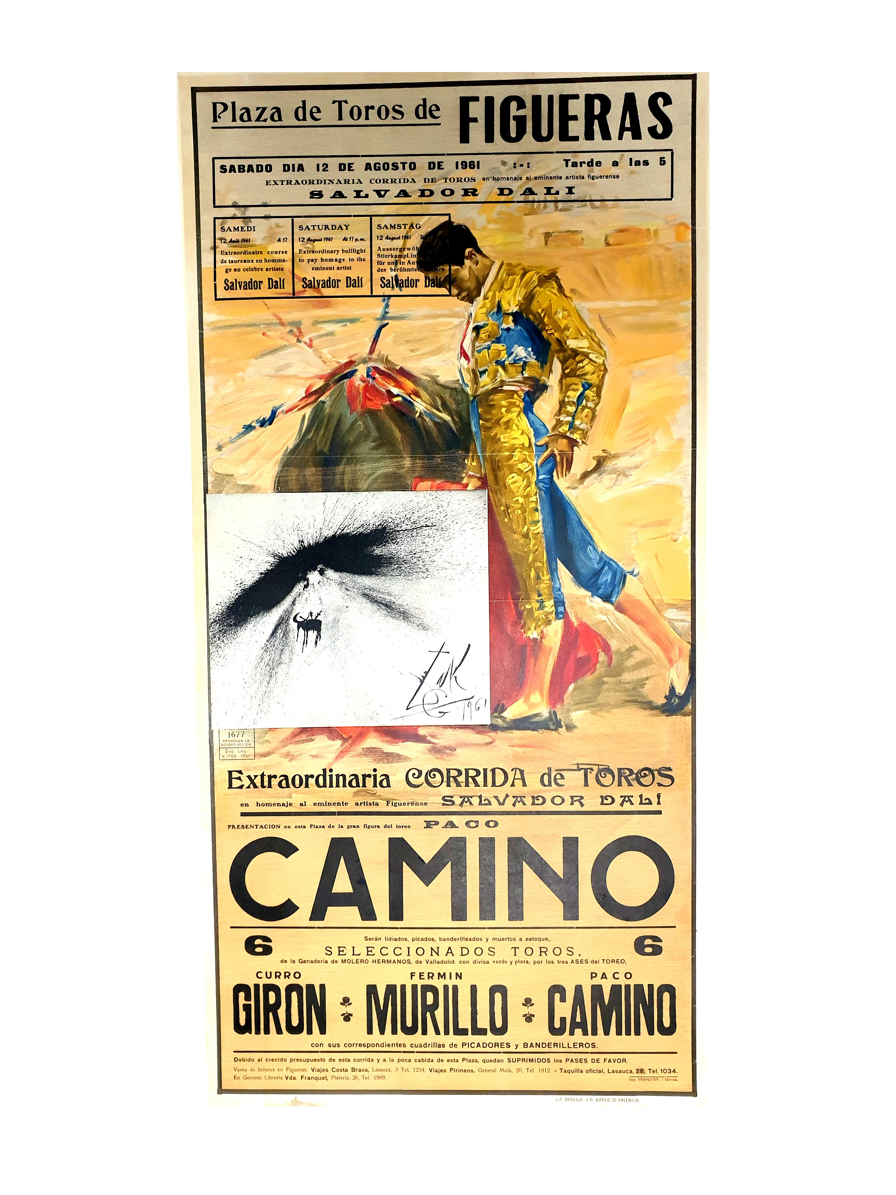 Salvador Dali - Corrida - Vintage Poster with Etching - Print by Salvador Dalí