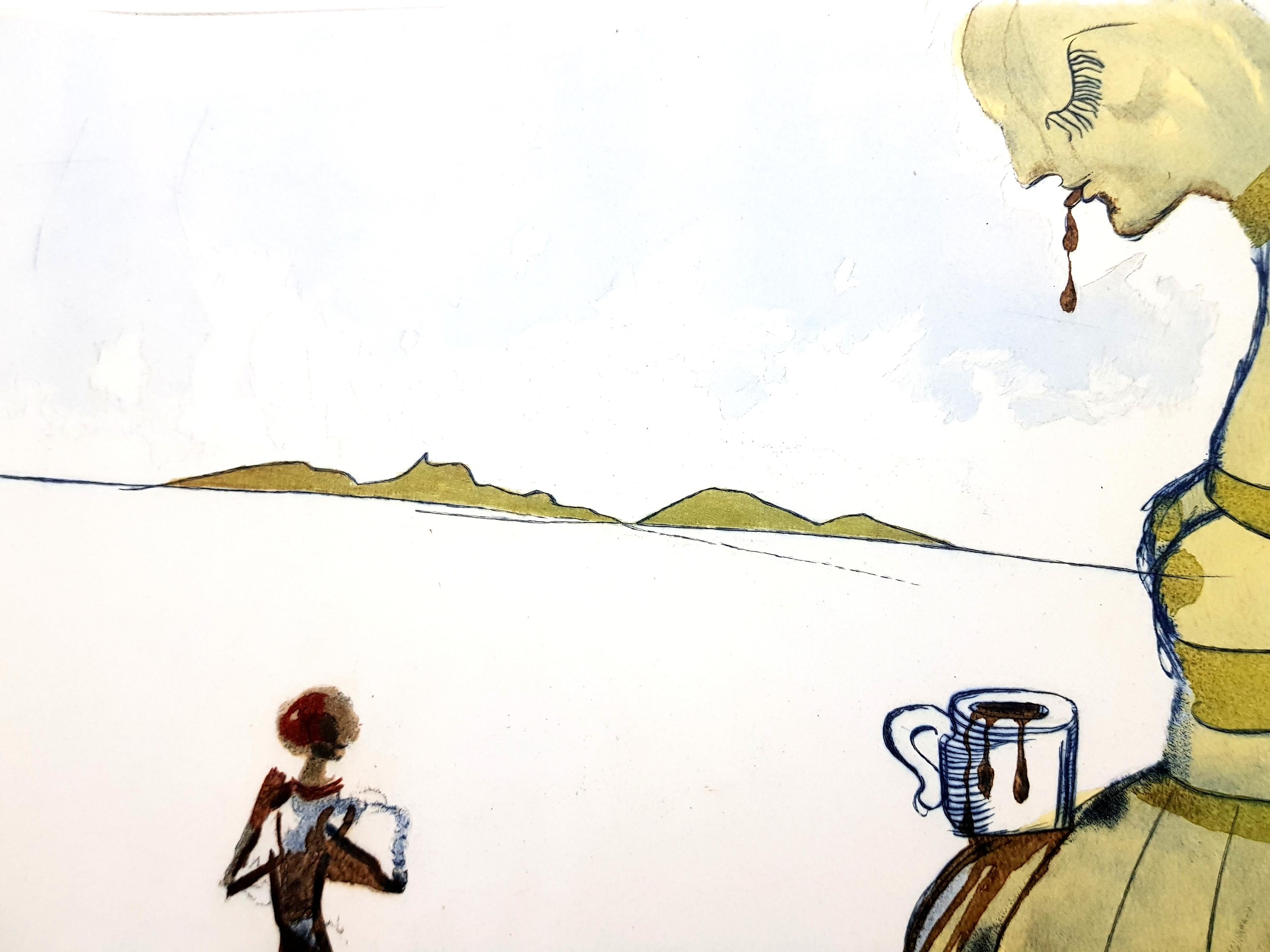 Salvador Dali - Cup of Chocolate  - Beige Figurative Print by Salvador Dalí