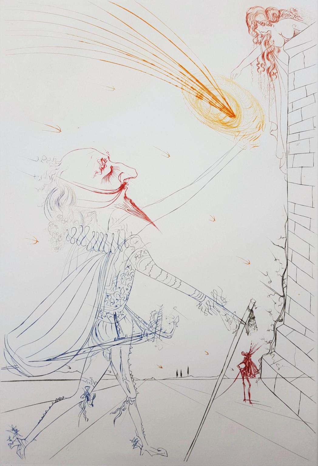 Abstract Print Salvador Dalí - Salvador Dali - Cyrano de Bergerac et Roxanne