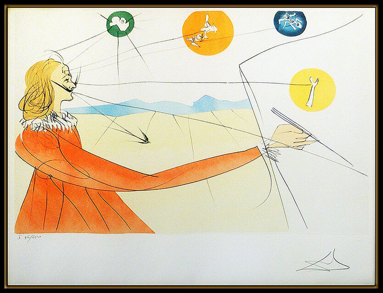 Salvador Dali Dalian Prophecy Hand Signed Color Etching Original Surreal Art - Print by Salvador Dalí