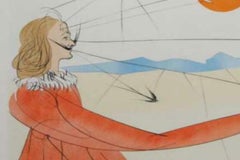 Salvador Dali, "Dalinean Prophecy" Colored Etching Pencil Signed & Numbered