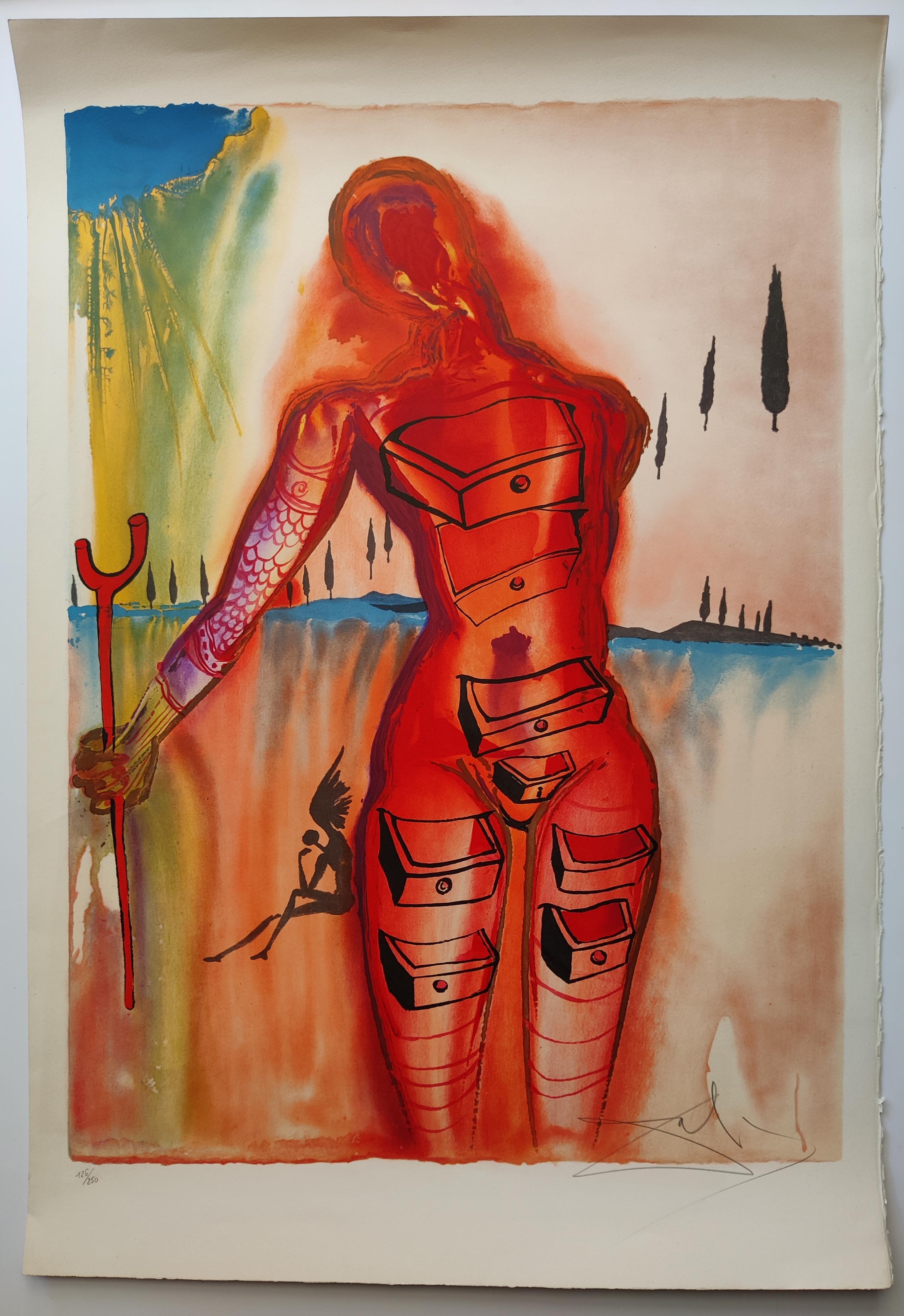 Salvador Dalí 
Aube à Port Lligat (Vénus à tiroirs), 1970
Lithographie
Signé à la main en bas à droite
Edition 126/250
Taille de la feuille : 90 x 61 cm
Taille de l'image : 75,5 x 56 cm
Acheté par Courtleigh Graphics
Référence Michler/Löpsinger