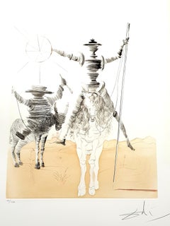 Salvador Dali - Don Quijote y Sancho - Grabado original firmado a mano