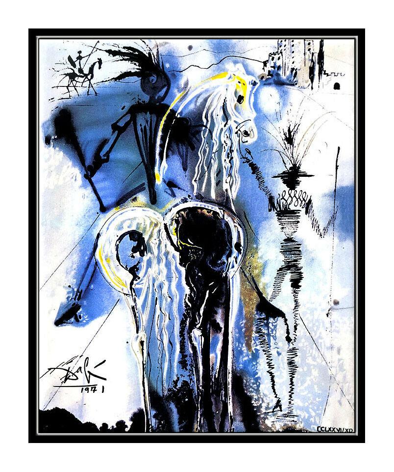 Salvador Dali Don Quixote Limited Edition Glazed Ceramic Tile Signed Surreal Art - Print by Salvador Dalí