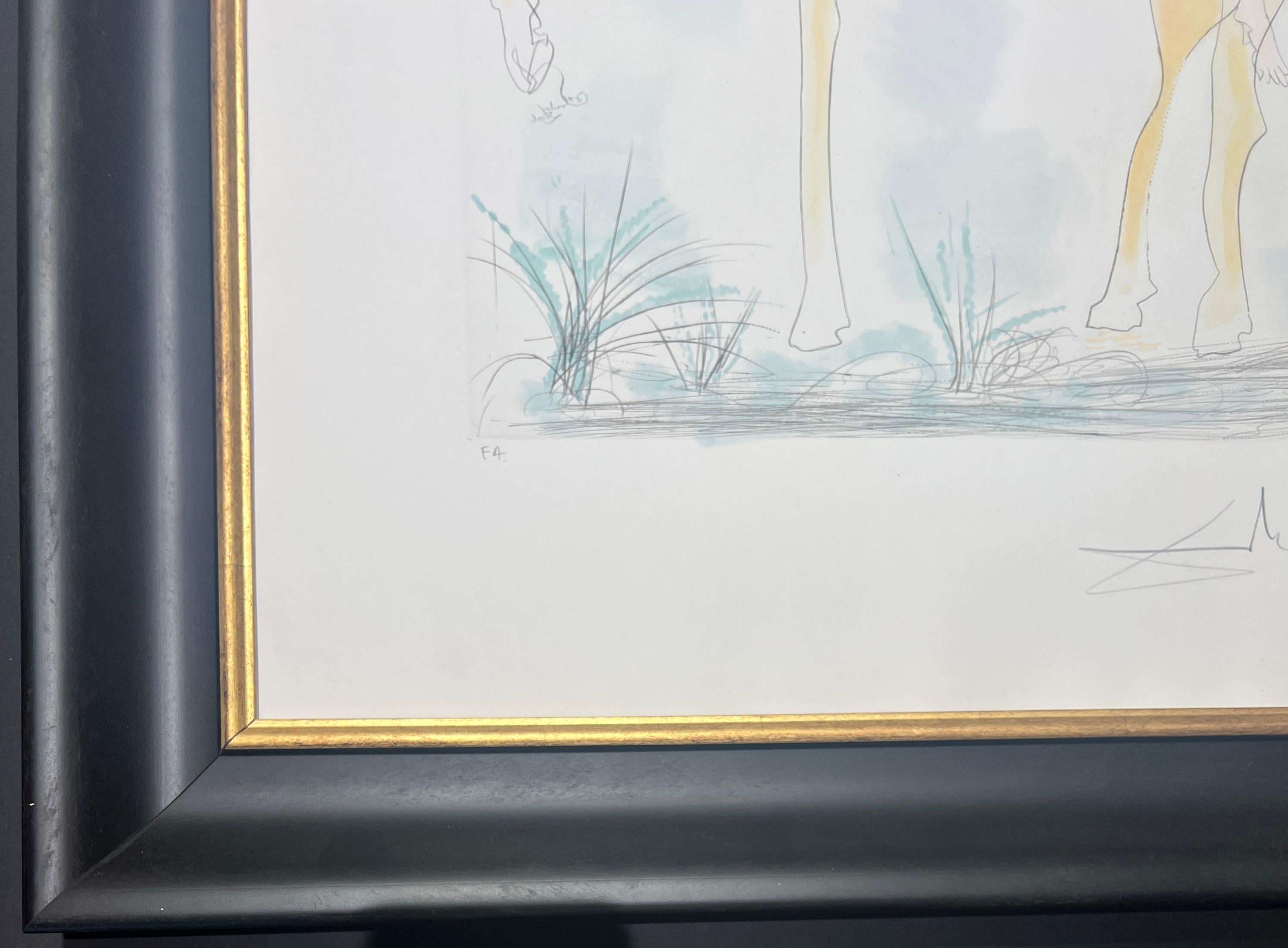 Salvador Dalí (1904-1989) - Gravure à la pointe sèche avec pochoir sur papier Rives - 1971 en vente 1