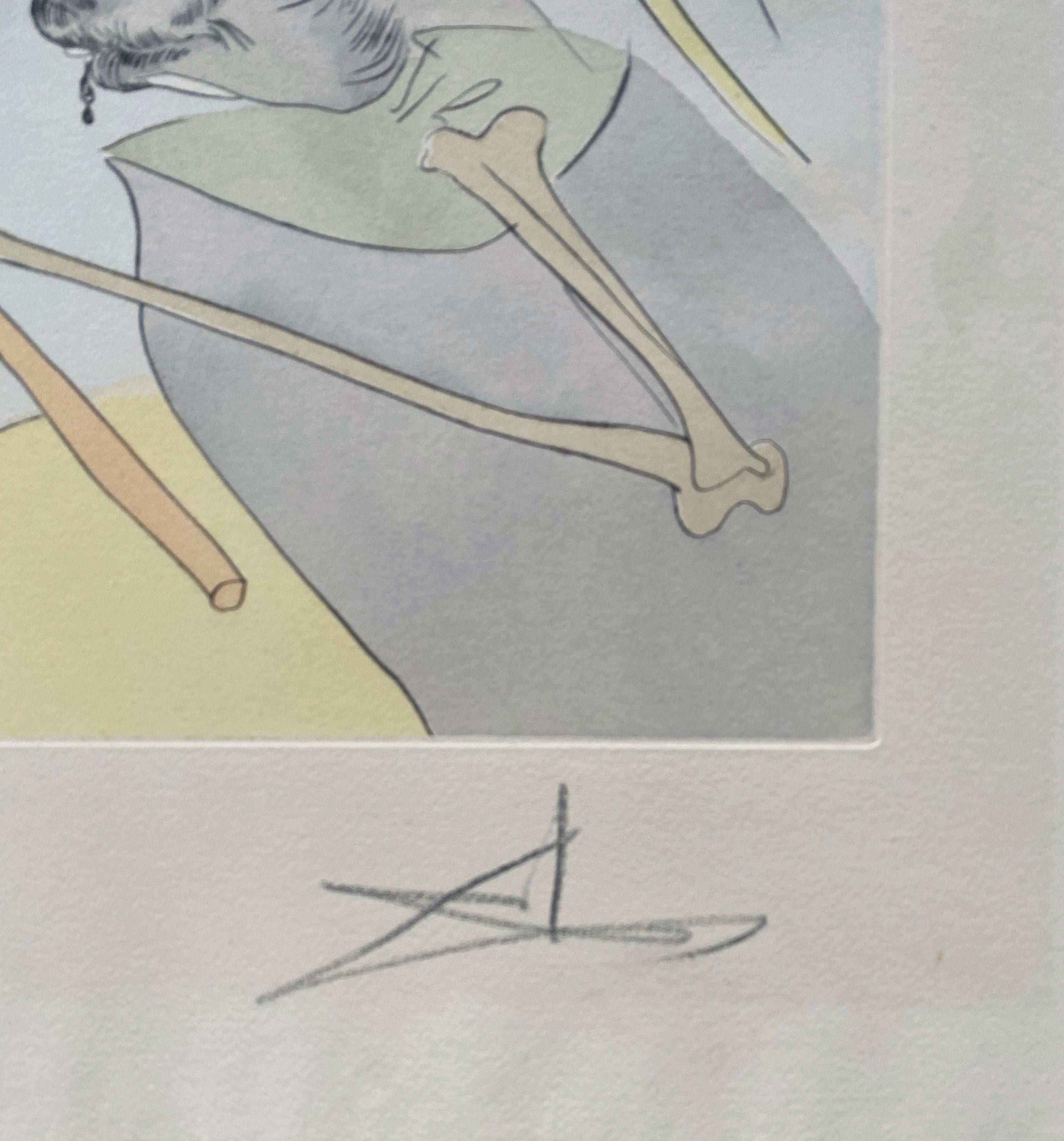 Salvador Dali Elefant signiert Radierung Gravur Surreale Farbe Lithographie Pochoir 5