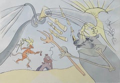 Salvador Dali Elephant Signed Etching Engraving Surreal Color Lithograph Pochoir