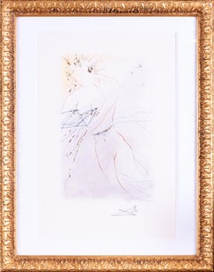Grabado de Salvador Dalí, retocado a mano con oro, 1971, firmado