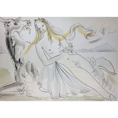 Salvador Dalí - Enlévement D’Europe ( The Abduction Of Europa ) Drypoint, 1971