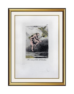 Salvador Dali Etching HAND SIGNED Original Surreal Artwork Les Caprices De Goya