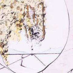Grabado de Salvador Dalí impreso a color y rematado con tinta dorada, 1971, firmado