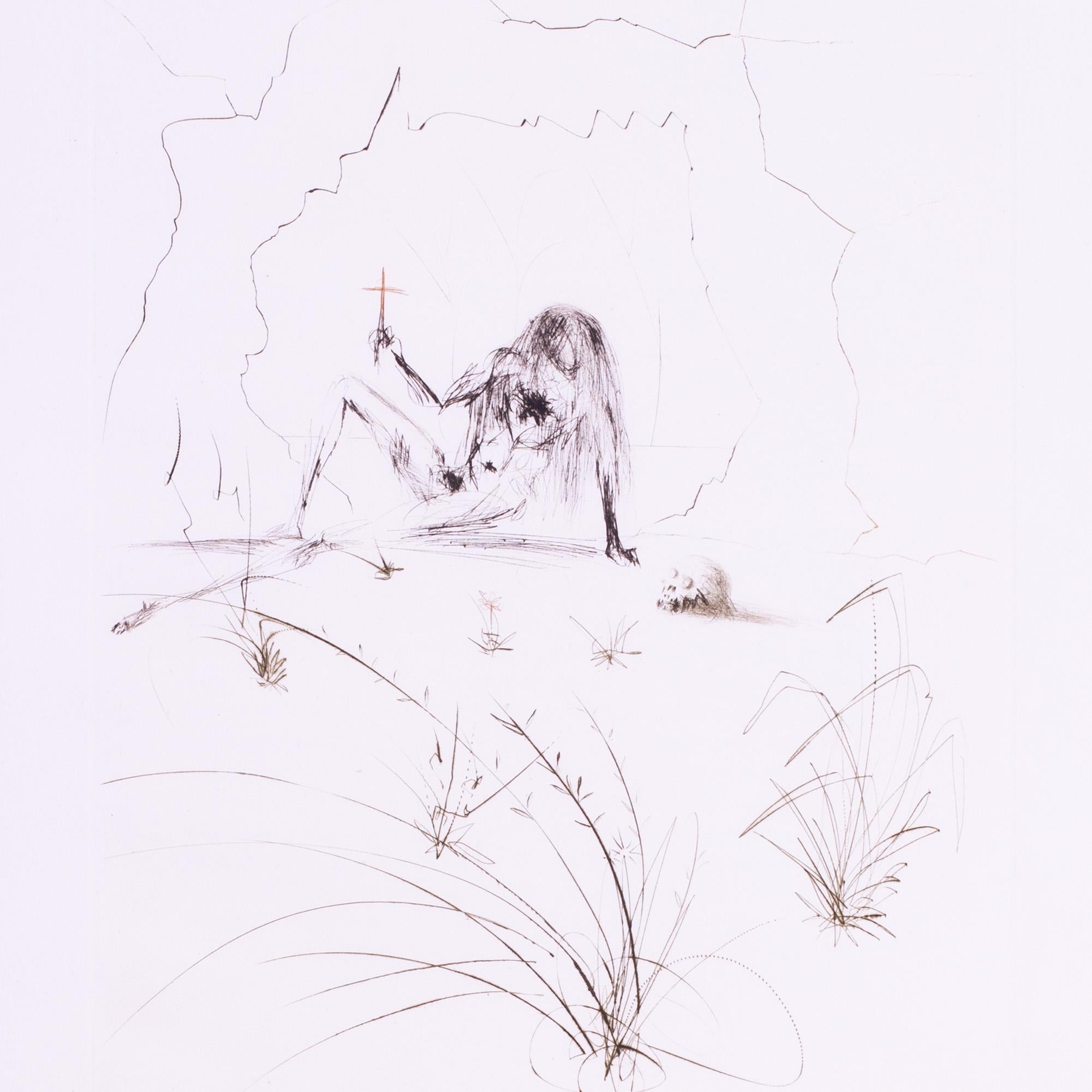 Salvador Dali etching, signed with monogram, Frere Ogrin l’ermite - Print by Salvador Dalí