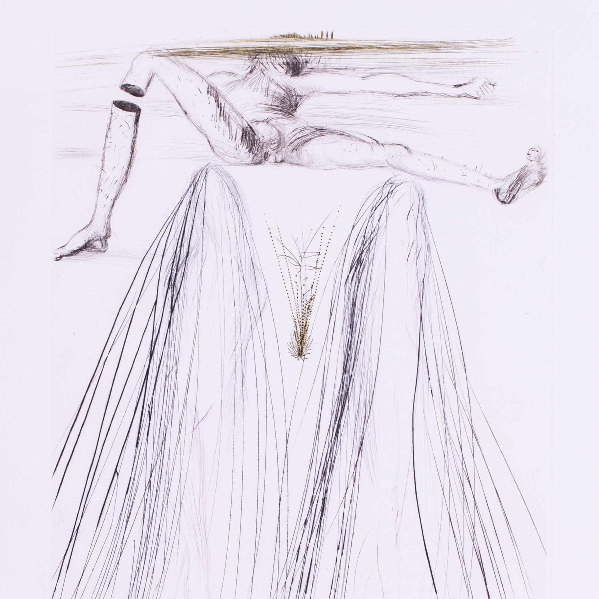 Salvador Dali gravure à l'eau-forte, signée avec un monogramme, Le Géant Beliagog - Print de Salvador Dalí
