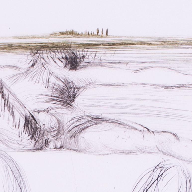 Salvador Dali gravure à l'eau-forte, signée avec un monogramme, Le Géant Beliagog - Gris Figurative Print par Salvador Dalí