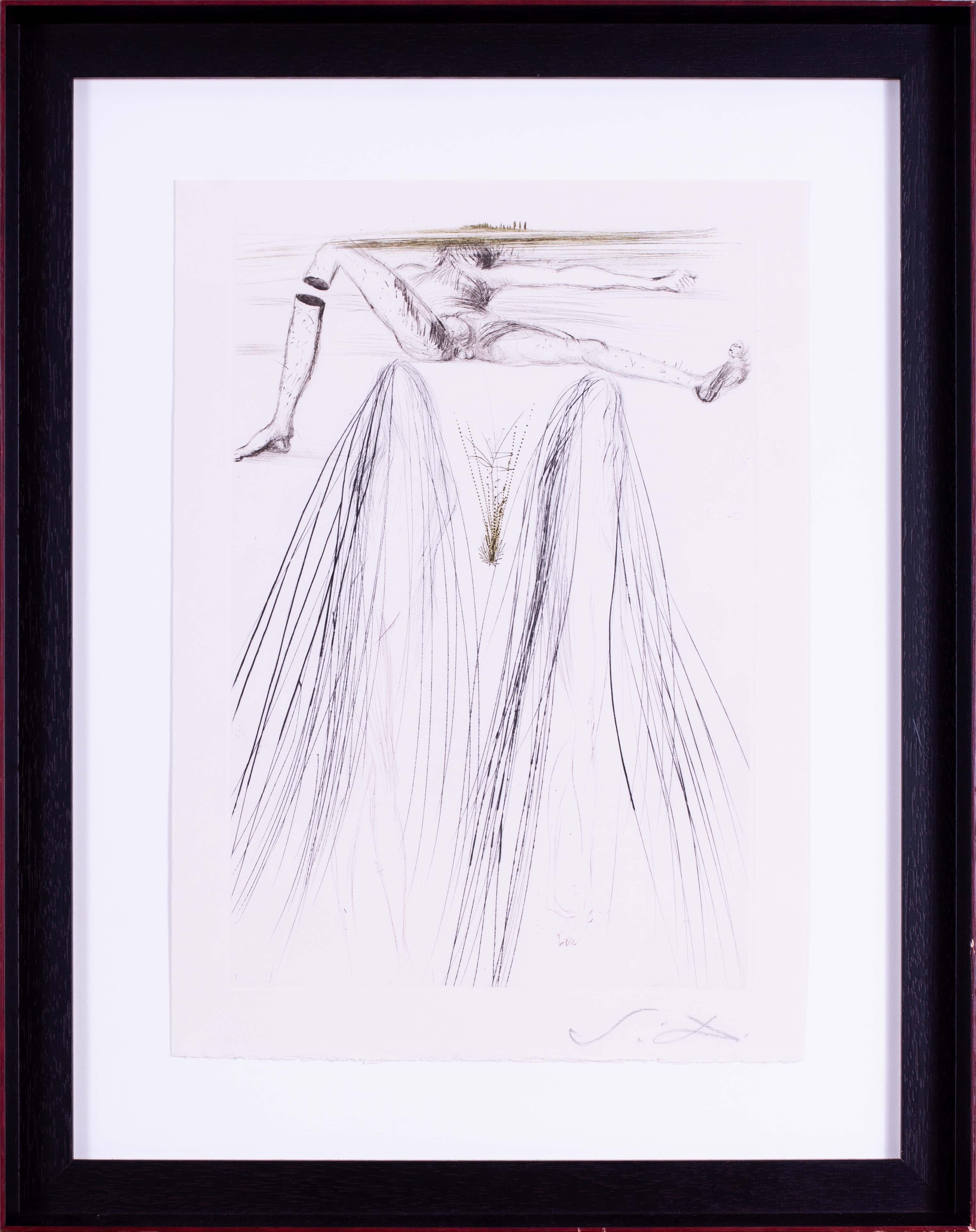 Salvador Dali etching, signed with monogram, Le Géant Beliagog