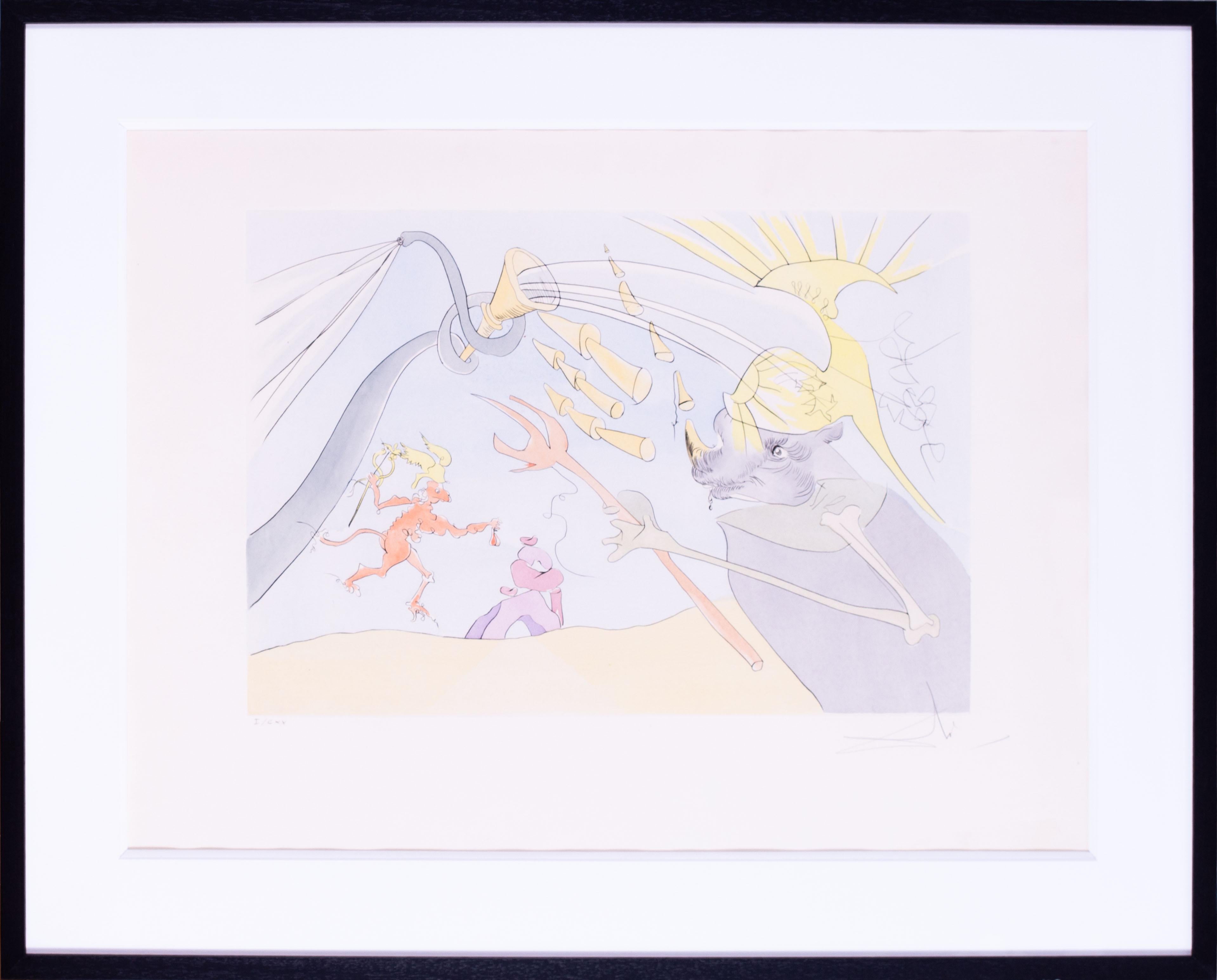 Salvador Dali etching with drypoint, 1974, signed and numbered, edition of 120