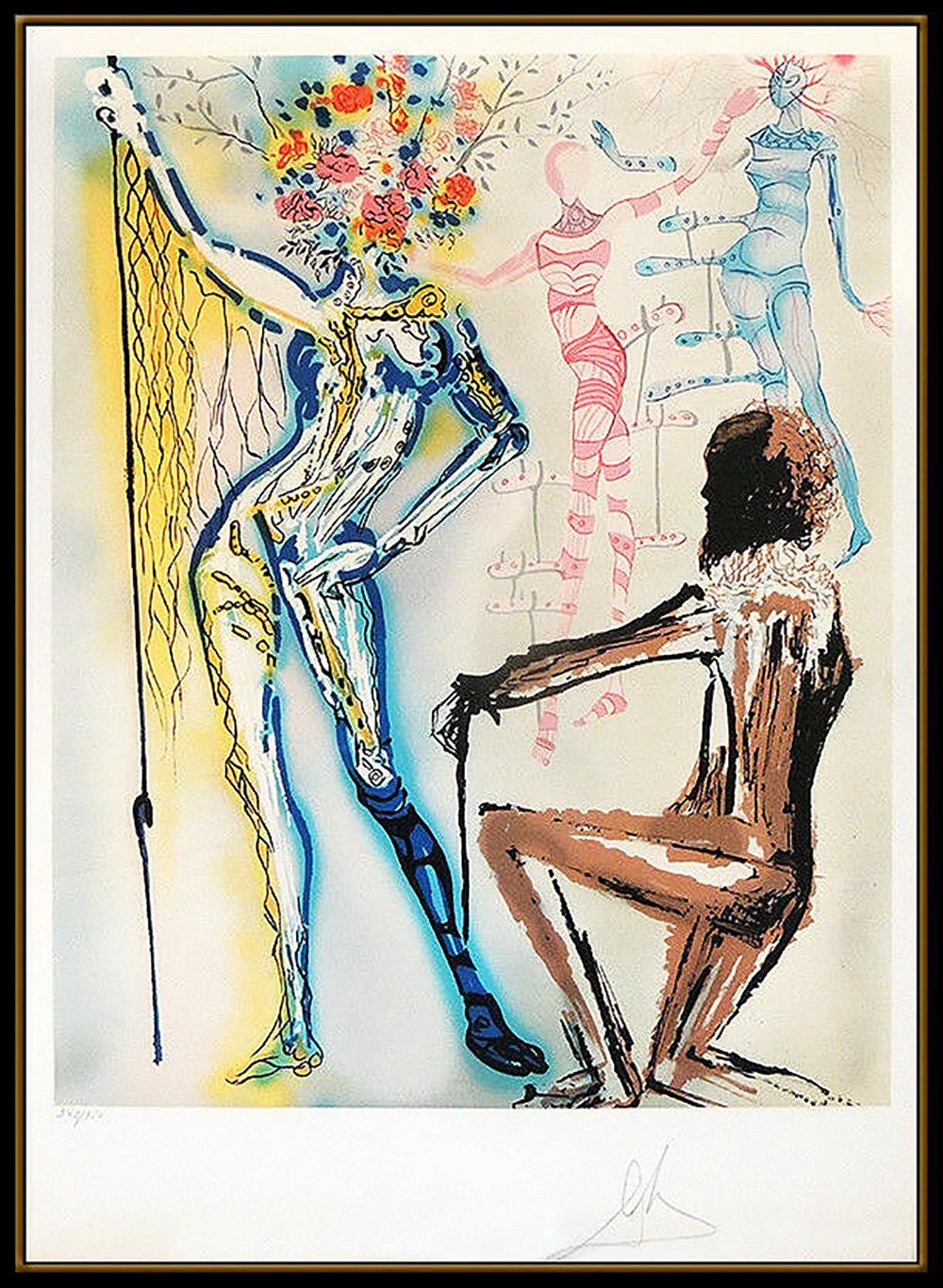 Salvador Dali Fashion Designer Original Color Lithograph Hand Signed Surreal Art - Print by Salvador Dalí