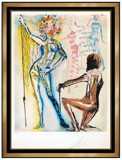 Salvador Dali Fashion Designer Original Color Lithograph Hand Signed Surreal Art