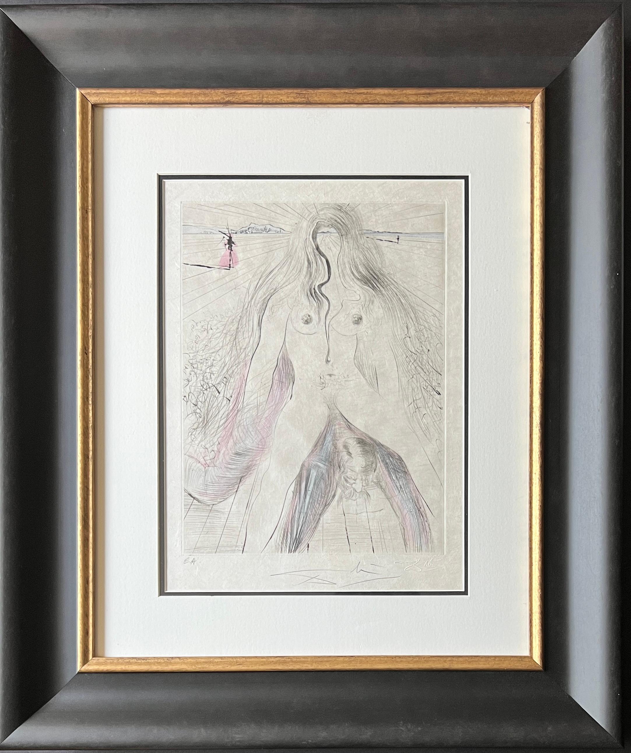 hand watercolored drypoint etching on extremely fine Japanese paper, edited in 1969
limited edition of 145 copies water-colored
, numbered in lower left corner ea ( artist proof )
signed in pencil by artist in lower right corner
paper size: 38.5 x