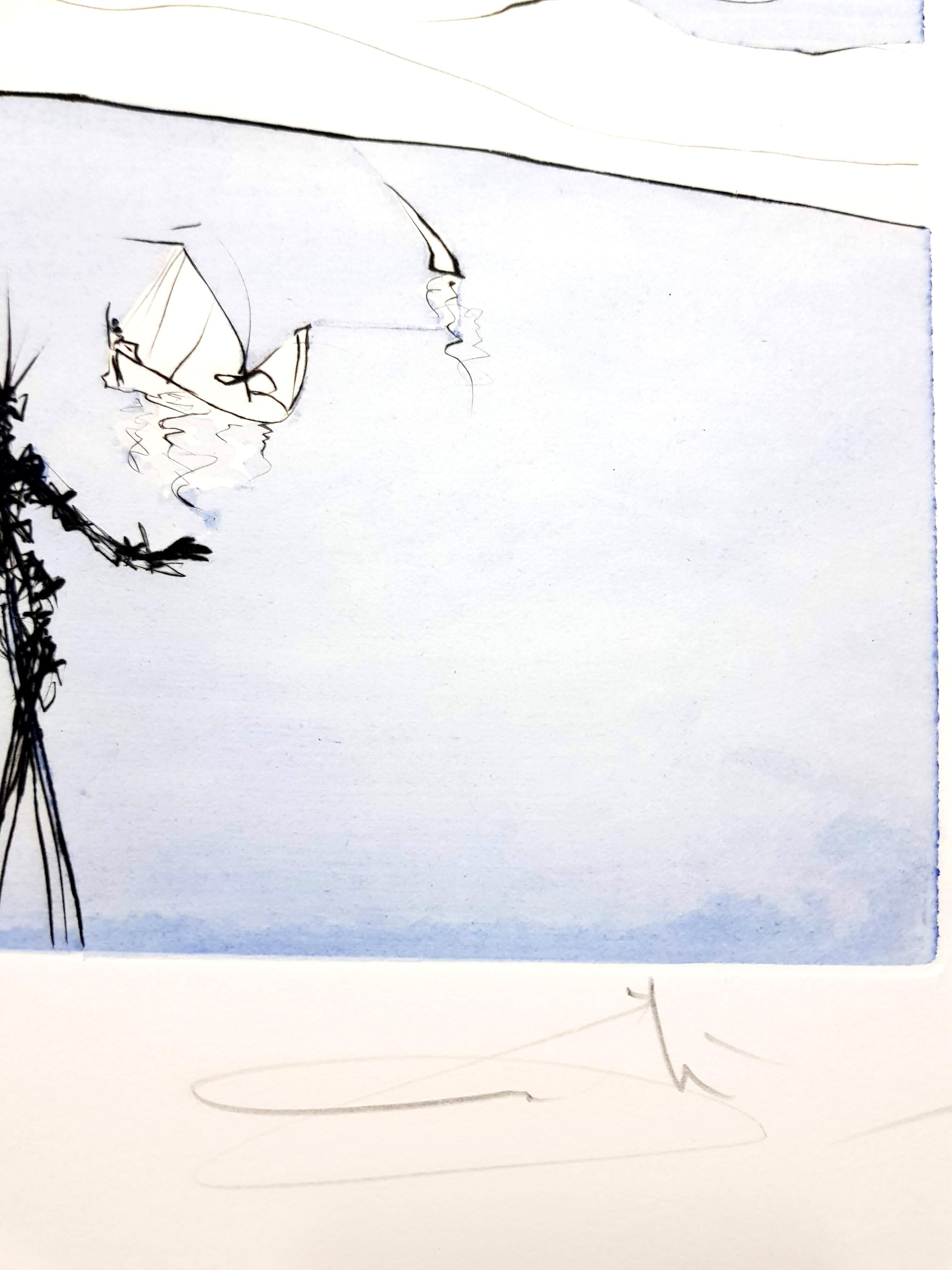 Salvador Dali - Flung out like - Original Signed Engraving - Surrealist Print by Salvador Dalí