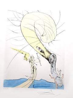 Salvador Dali - Freud avec une tête d'escargot - Gravure originale signée