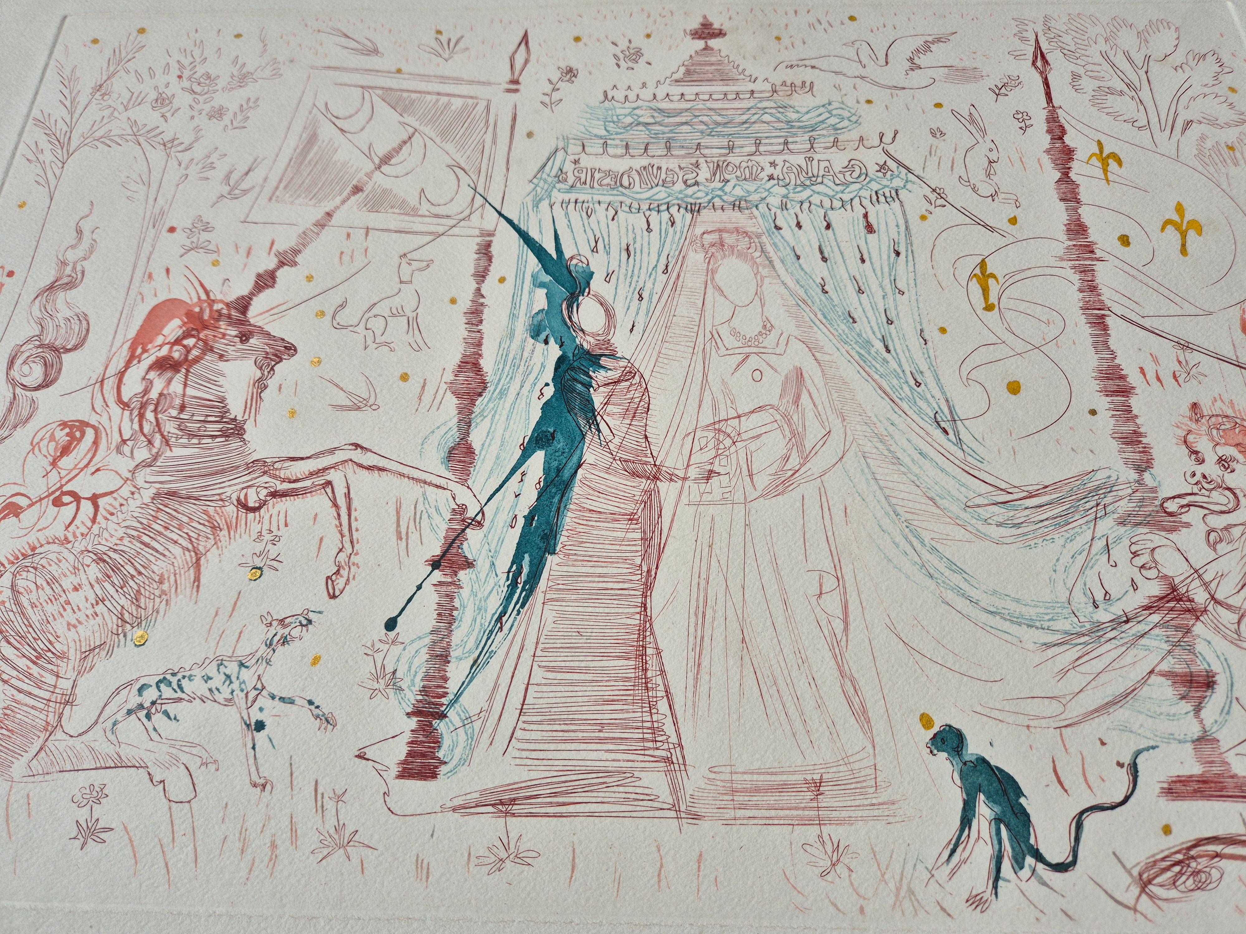 Salvador Dalí -- Gala Mon Seul Désir (La Dame La Licorne) en vente 1