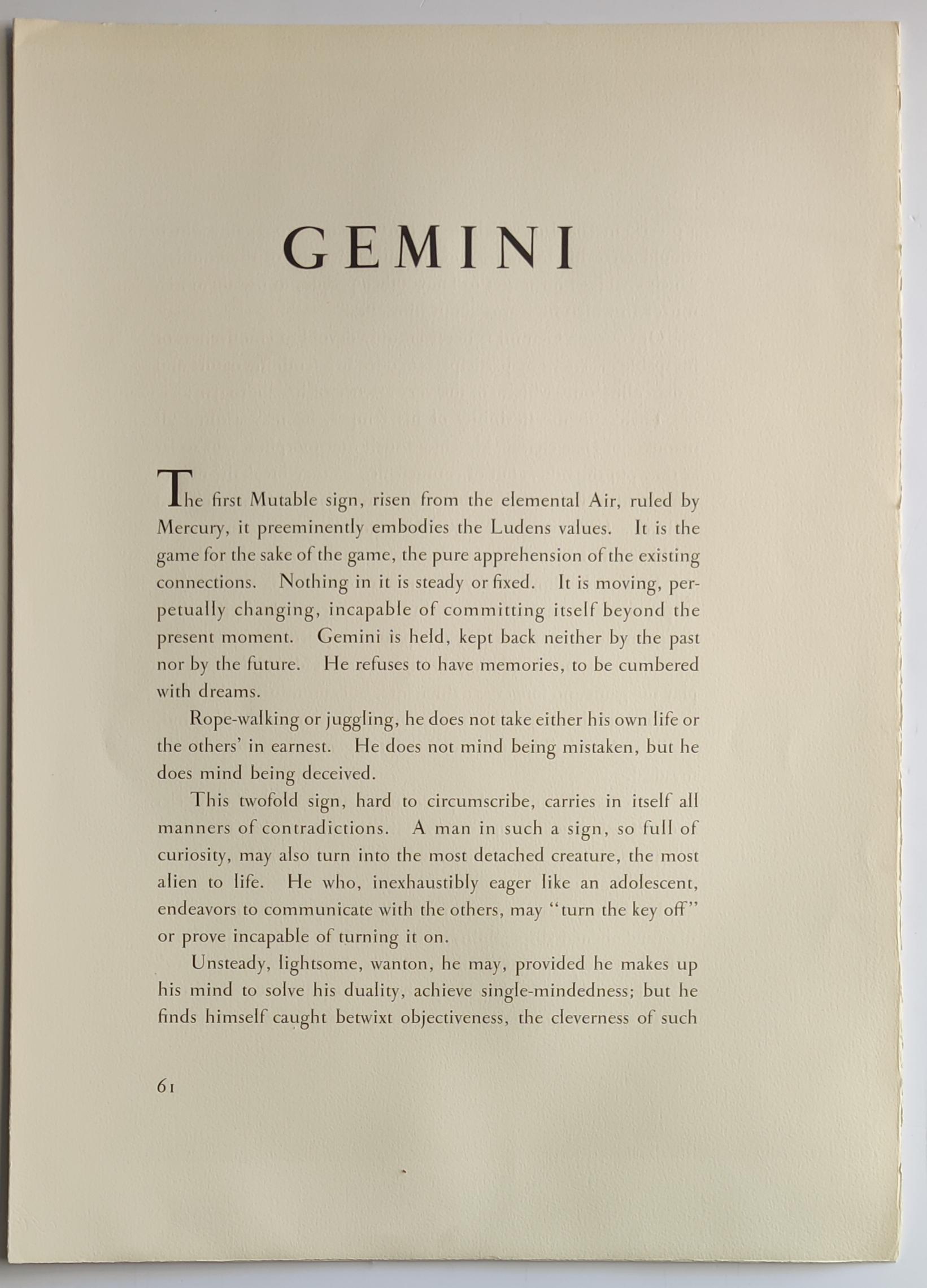 Salvador Dalí -- Zwillinge aus Signs of the Zodiac (Sternzeichen) im Angebot 4