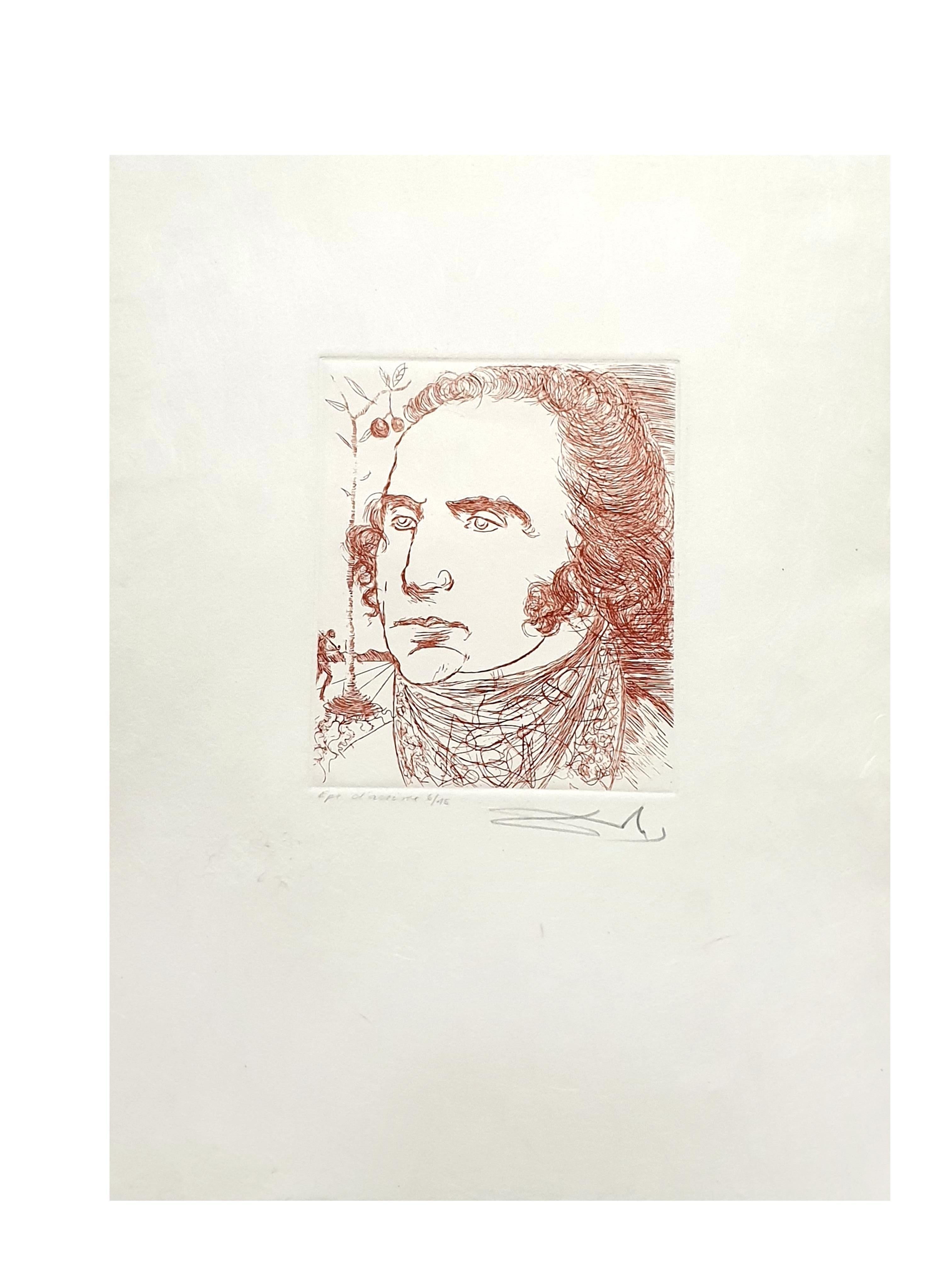 Salvador Dalì - Georges Washington - Acquaforte originale firmata a mano - Print di Salvador Dalí